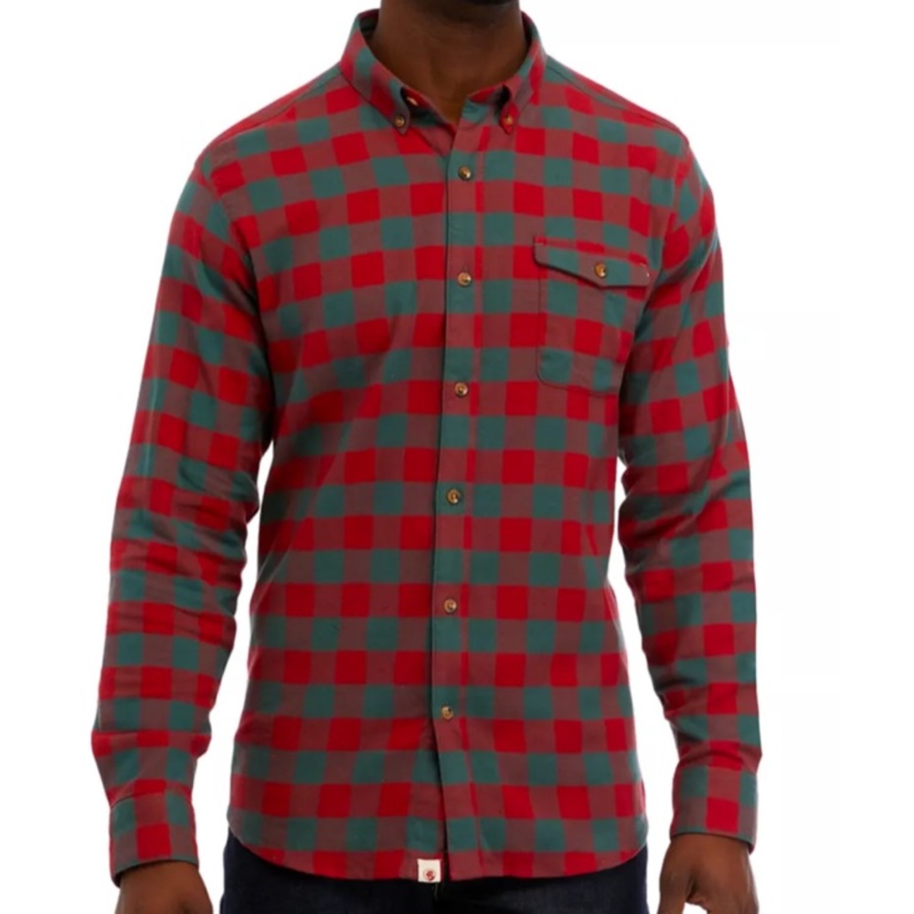 Southern Proper Plaid Red and Green Christmas Holiday Flannel Shirt XXL - Picture 2 of 4